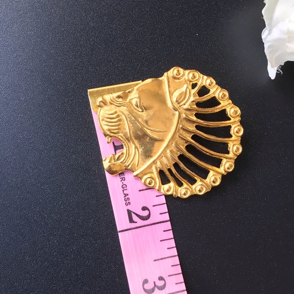 VTG MMA Gold Persian Roaring Lion Pendant & Brooch - Picture 8 of 9